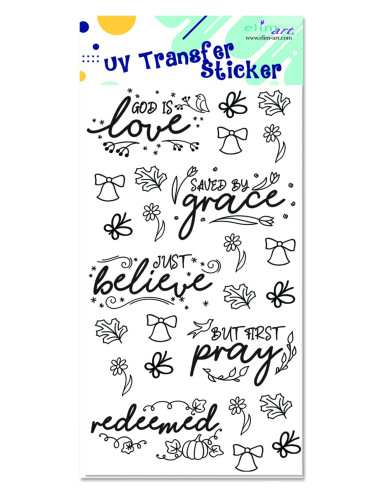 UV Stickers Typography Black