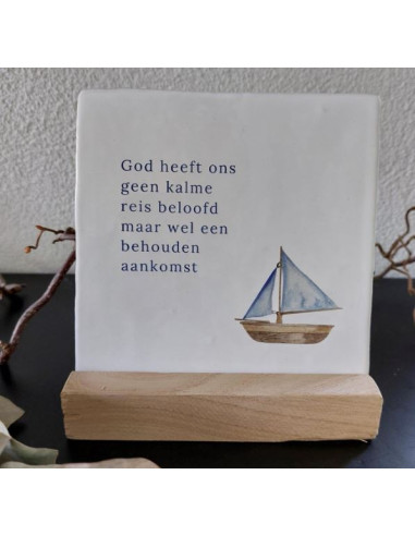 Rustieke Tegeltje -God heeft ons geen ka