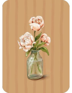 Kaartje A7 Pioenrozen in vaas