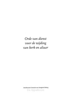 Orde van dienst voor de...