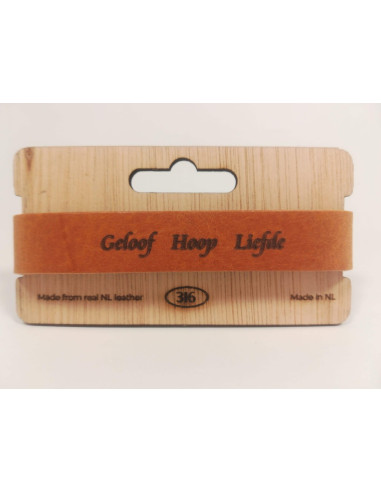 leren armband geloof hoop liefde