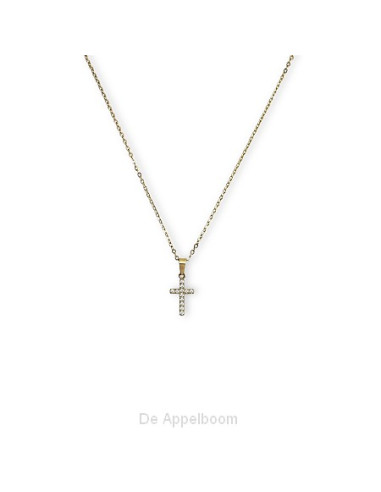 Ketting Zirkonia fijn Goud