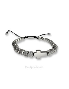 Armband  RVS kralen kruisje...