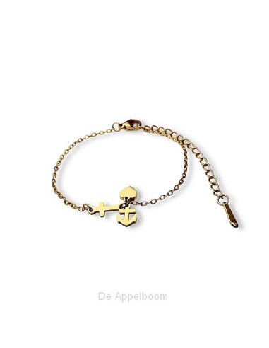 Armband bedeltjes geloof hoop liefde  go