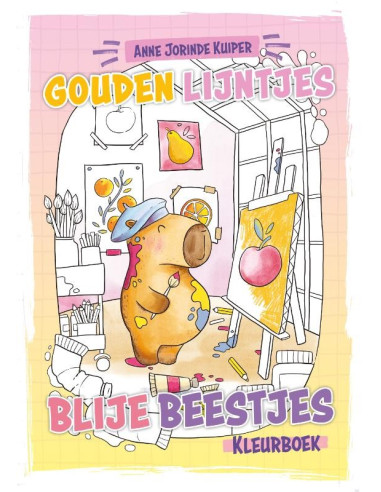 Gouden Lijntjes Blije Beestjes kleurboek