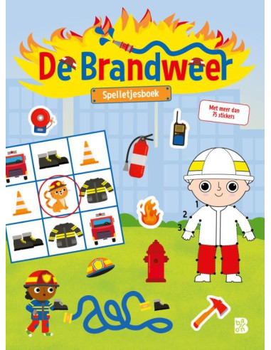 Brandweer spelletjesboek met sticker