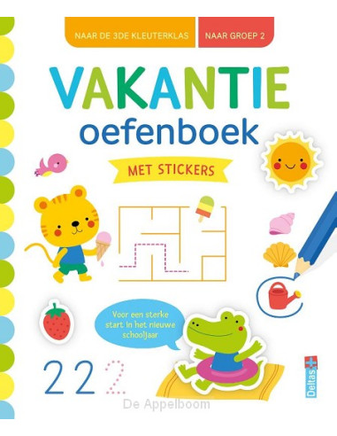 Vakantie oefenboek met stickers (naar de