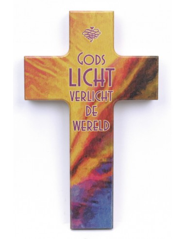 Kruis hout 20cm Gods licht verlicht
