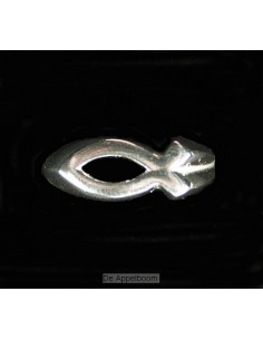 Ring zilver vis open m 20