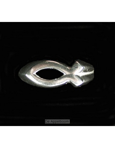 Ring zilver vis open m 20