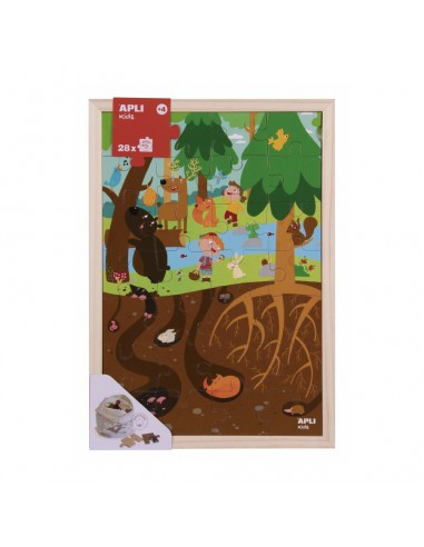 Bos Houten puzzel 28-delig 65x55m