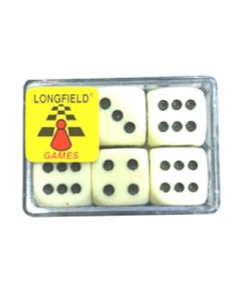 6 Dobbelstenen 15 mm in doosje