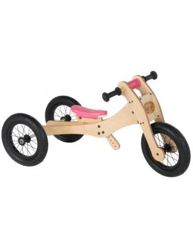 Trybike wood pink 4in1 loopfiets