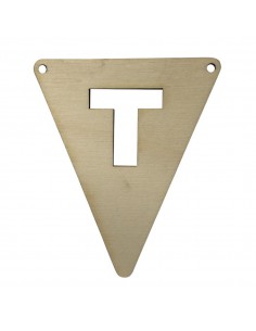 Houten Vlagletter T