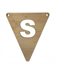 Houten Vlagletter S
