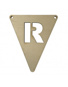 Houten Vlagletter R
