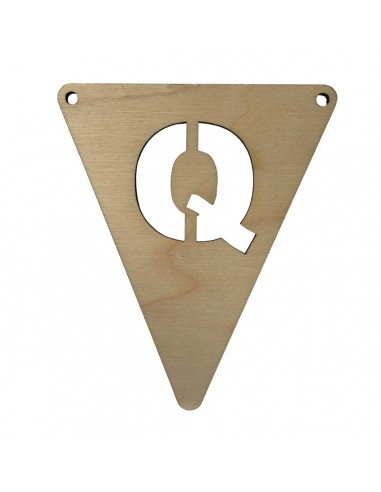 Houten Vlagletter Q