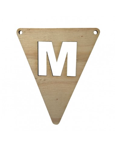 Houten Vlagletter M