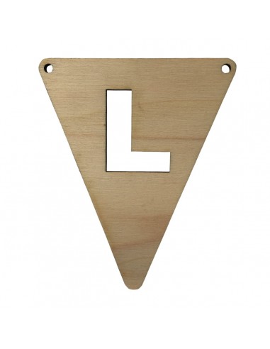 Houten Vlagletter L