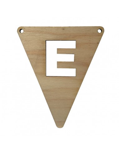 Houten Vlagletter E