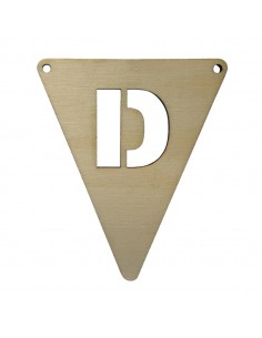 Houten Vlagletter D