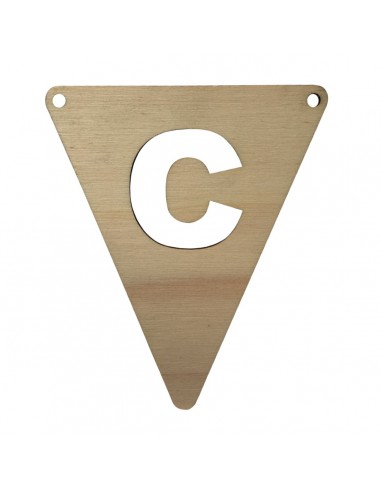 Houten Vlagletter C