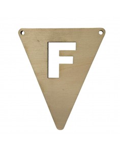 Houten Vlagletter F