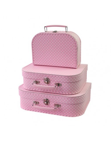 Koffer Polkadot roze S 15 cm