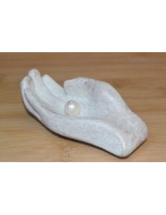 Beeld Parel in hand 10cm ivoor