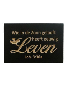 Wandbord leven Joh. 3:36a