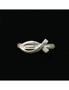 Ring zilver dun vis 18mm