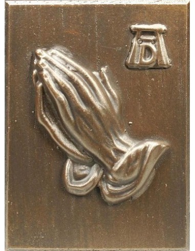Wandbord 2202 biddend handen brons klein