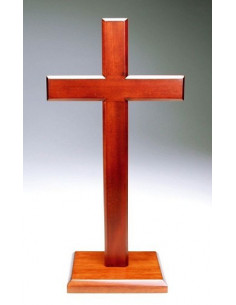 Kruis op voet 20cm mahoniehout