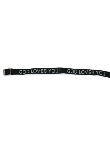 Armbandje God loves you zwart