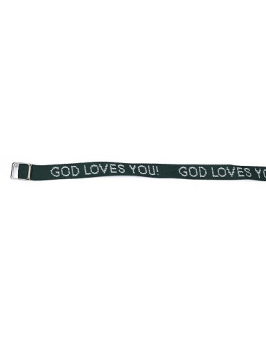 Armbandje God loves you groen