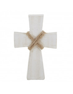 Small wood cross white wash