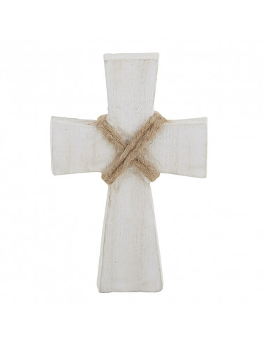 Small wood cross white wash