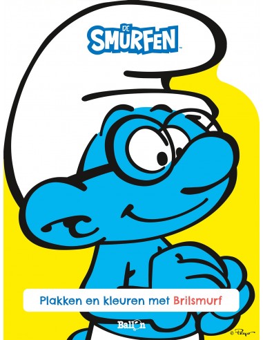 Plakken en kleuren met brilsmurf