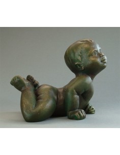 Beeld Baby liggend brons...