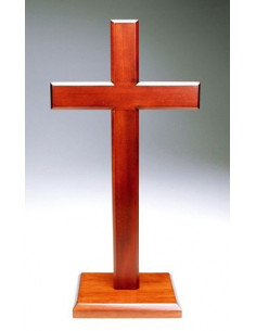 Kruis op voet 30cm mahoniehout