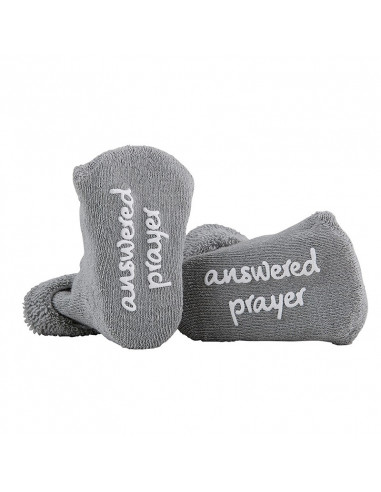 Baby socks answered Prayer grey