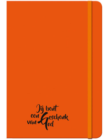 Schrijfboekje oranje geschenk van God