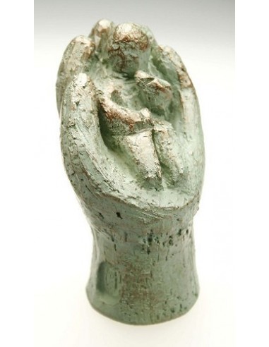Beeld 15d in Zijn hand 9cm groen