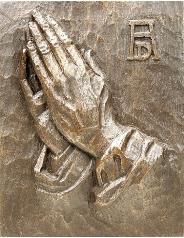 Wandbord 2102 biddende hand brons groot