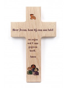 Kruis hout 15cm Heer Jezus...