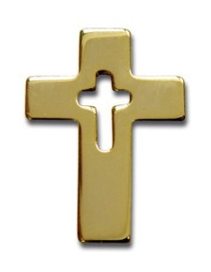 Reverpin open kruis goudkleur