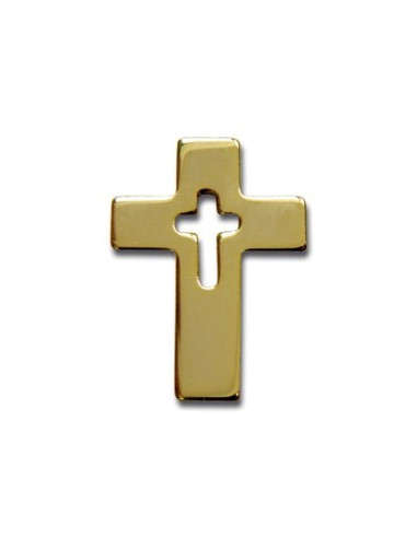Reverpin open kruis goudkleur