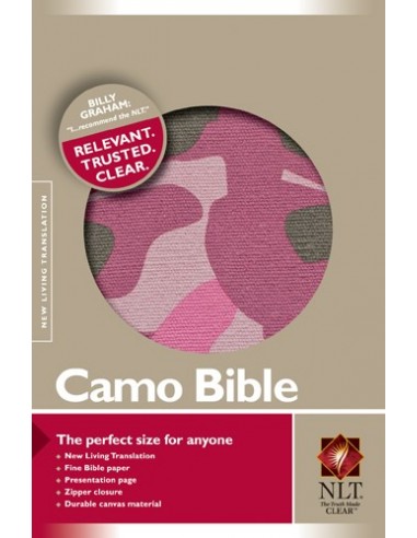 NLT camo compact bible pink