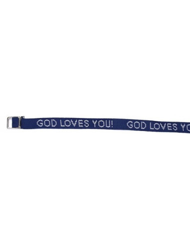Armbandje God loves you blauw