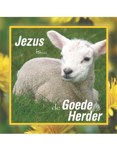 Wandbord Jezus is de goede herder 22x22c